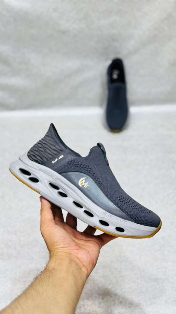 Skechers AirFlex Runners – Charcoal Grey | Premium Quality (Made in Vietnam)