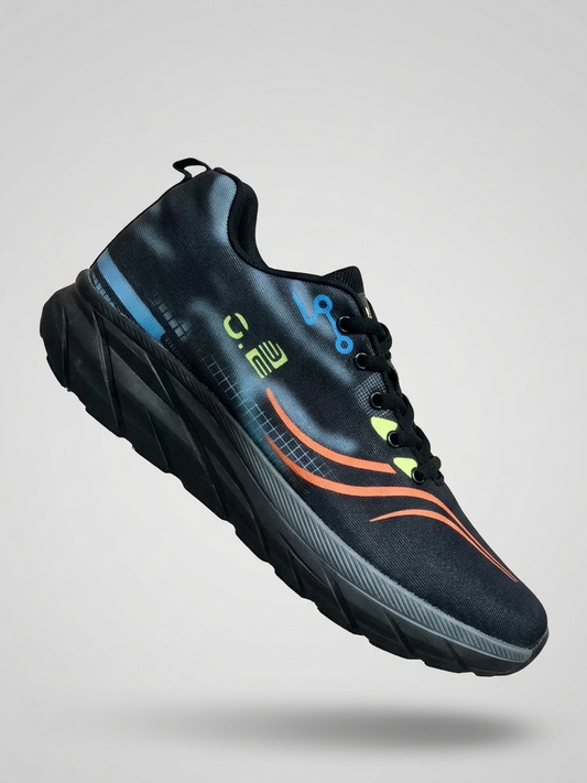 Urban Flex Lightweight Sports Shoes – Black with Neon Accents
