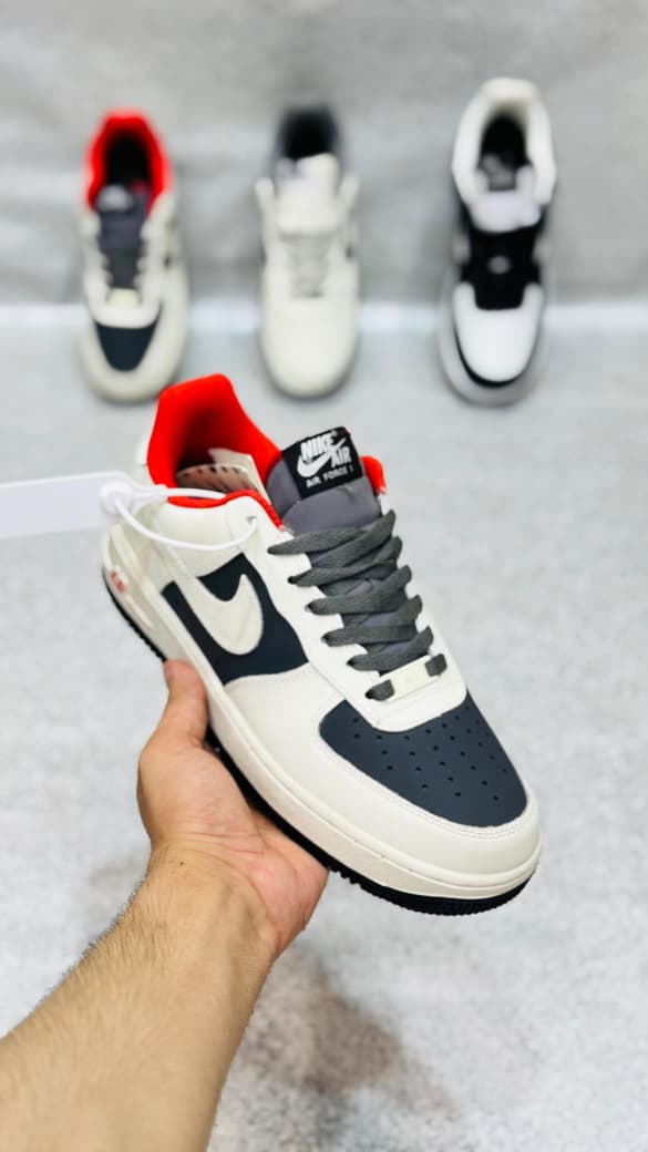 Air Force 1 Off-White, Navy & Red Sneakers (Imported AAA Grade Quality – Made in Vietnam)