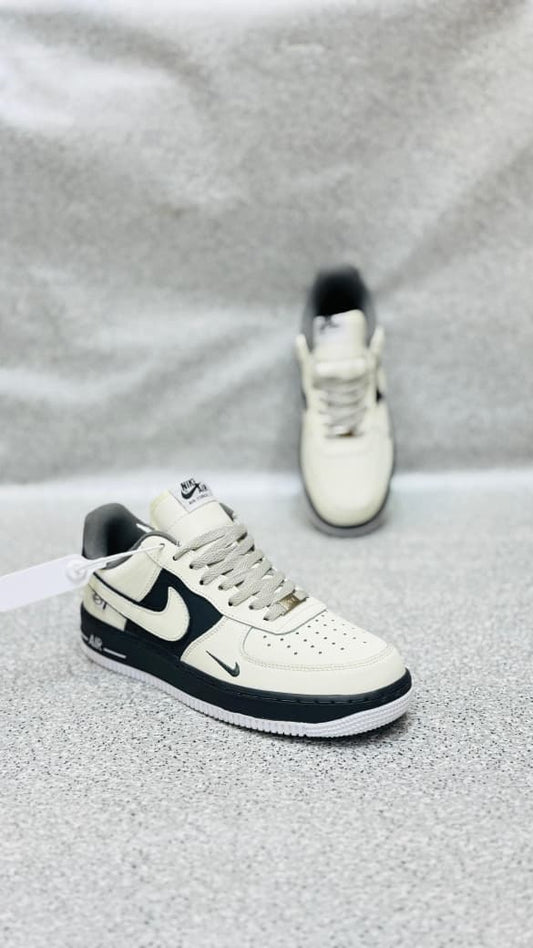 Nike Air Force 1-Cream And Dark Grey Edition || (Imported Made in Vietnam)