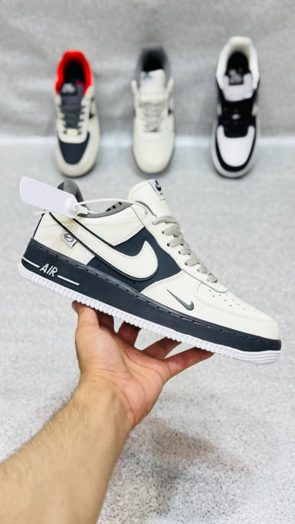 Nike Air Force 1-Cream And Dark Grey Edition || (Imported Made in Vietnam)