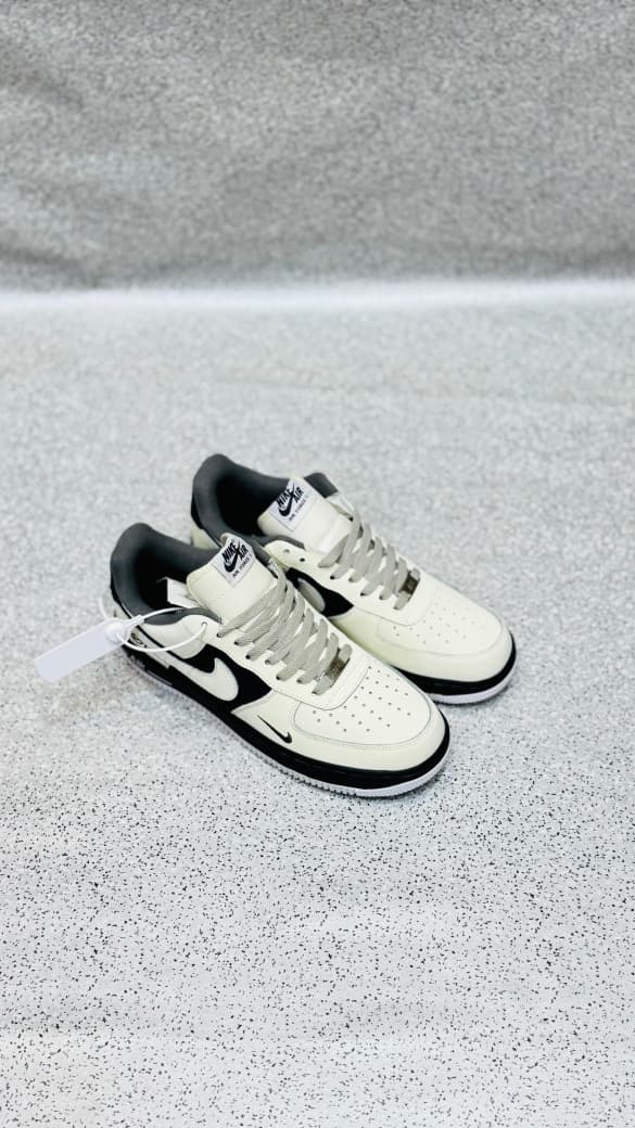 Nike Air Force 1-Cream And Dark Grey Edition || (Imported Made in Vietnam)