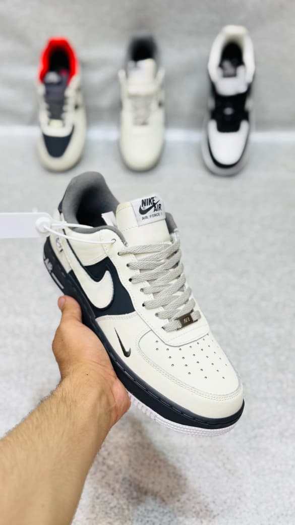Nike Air Force 1-Cream And Dark Grey Edition || (Imported Made in Vietnam)