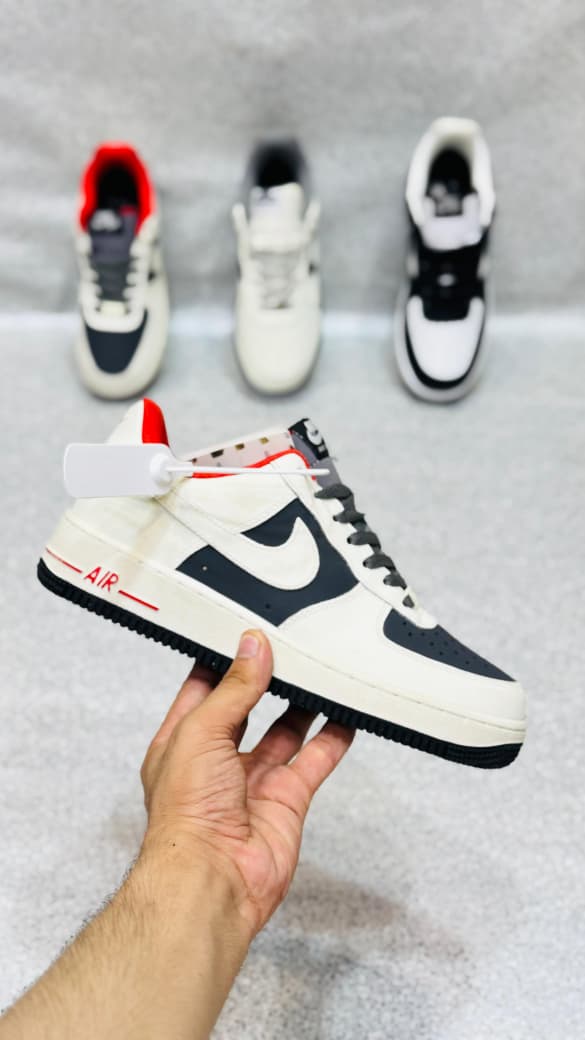 Air Force 1 Off-White, Navy & Red Sneakers (Imported AAA Grade Quality – Made in Vietnam)
