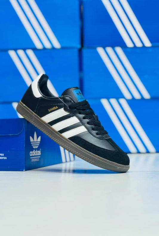 OG Samba Sneakers-Black with White Strips || Imported (Made in Vietnam)