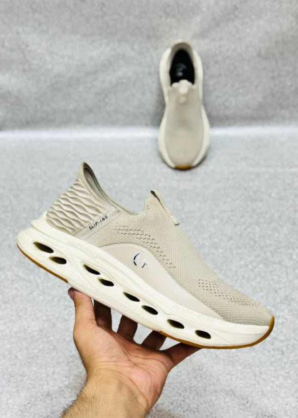 Skechers AirFlex Runners – Beige | Premium Quality (Made in Vietnam)
